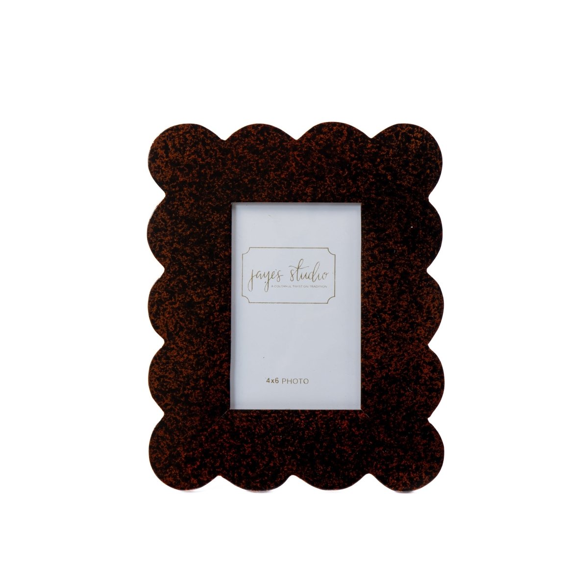 Gracie Tortoise Scalloped Rectangular Metal Photo Frame, Picture Frame for Home, Bedroom, Home Office - Avail 04/18 - Photo & Picture Frames from Jaye's Studio