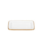 Gracie White Enameled Rectangle Soap Dish, Catch All Tray, Jewelry Tray for Bathroom, Vanity, Sink - Decorative Laney Tray - from Jaye's Studio