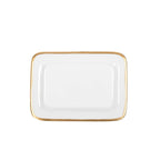 Gracie White Enameled Rectangle Soap Dish, Catch All Tray, Jewelry Tray for Bathroom, Vanity, Sink - Decorative Laney Tray - from Jaye's Studio
