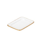 Gracie White Enameled Rectangle Soap Dish, Catch All Tray, Jewelry Tray for Bathroom, Vanity, Sink - Decorative Laney Tray - from Jaye's Studio