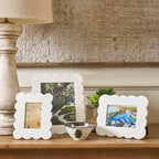 Gracie White Scalloped Rectangular Metal Photo Frame, Picture Frame for Home, Bedroom, Home Office - Photo & Picture Frames from Jaye's Studio