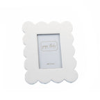 Gracie White Scalloped Rectangular Metal Photo Frame, Picture Frame for Home, Bedroom, Home Office - Photo & Picture Frames from Jaye's Studio