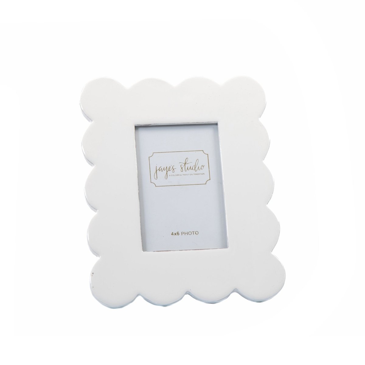 Gracie White Scalloped Rectangular Metal Photo Frame, Picture Frame for Home, Bedroom, Home Office - Photo & Picture Frames from Jaye's Studio