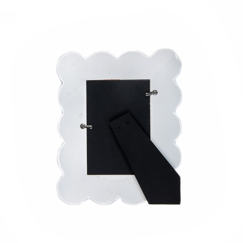 Gracie White Scalloped Rectangular Metal Photo Frame, Picture Frame for Home, Bedroom, Home Office - Photo & Picture Frames from Jaye's Studio
