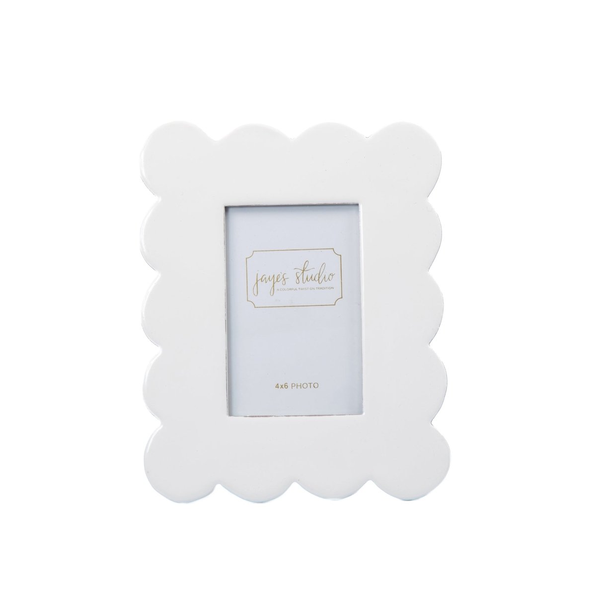 Gracie White Scalloped Rectangular Metal Photo Frame, Picture Frame for Home, Bedroom, Home Office - Photo & Picture Frames from Jaye's Studio