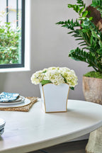 Gracie White Square Metal Cachepot For Bedroom, Office, Kitchen, Living Room - Gracie Scarlette Collection - Cachepots from Jaye's Studio