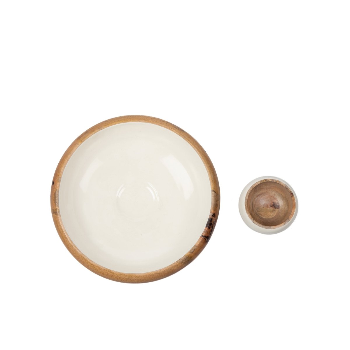 Gracie Wooden Chip & Dip Bowl - White - Avail 04/18 - from Jaye's Studio