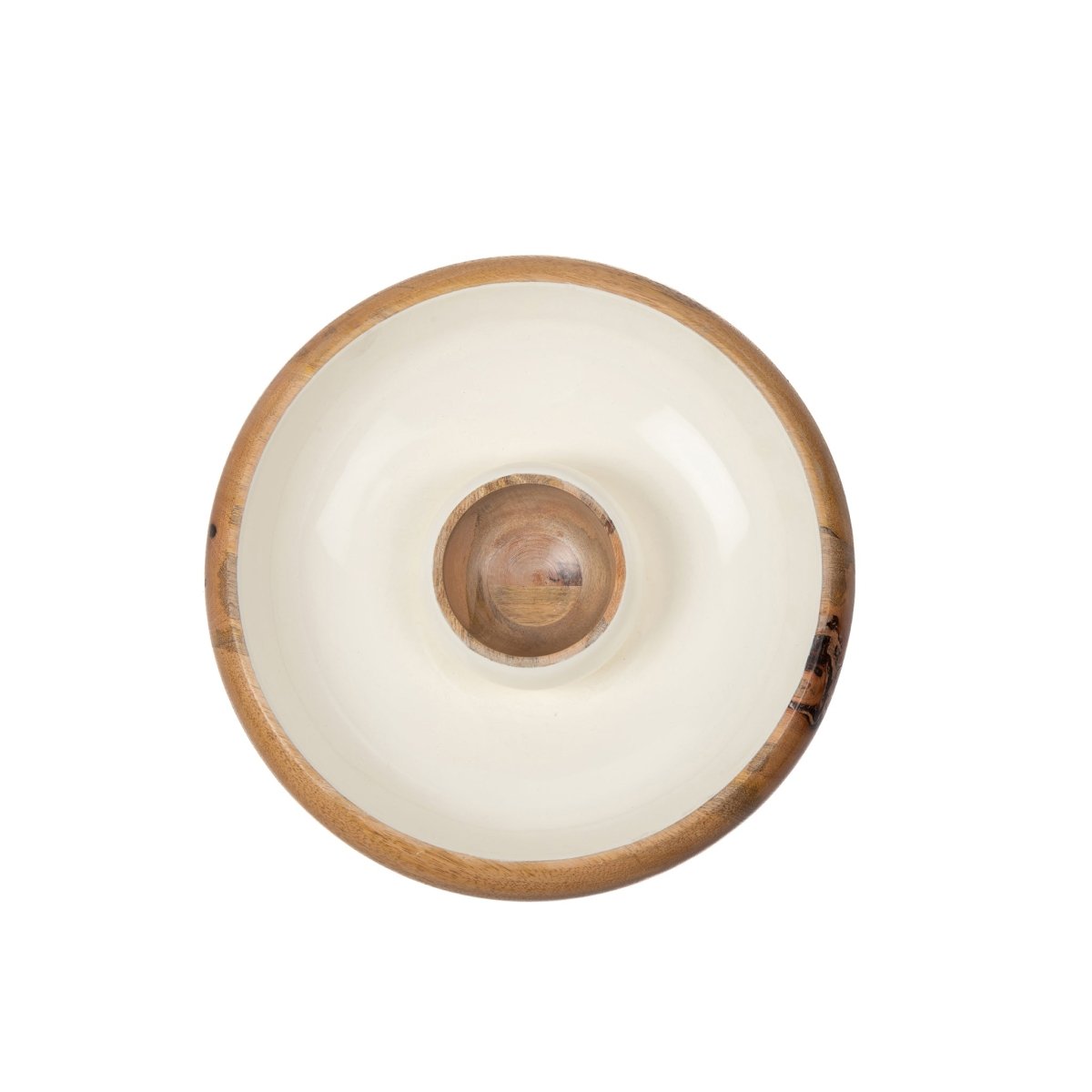 Gracie Wooden Chip & Dip Bowl - White - Avail 04/18 - from Jaye's Studio
