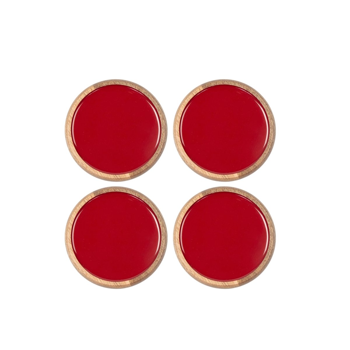 Gracie Wooden Coasters Set (4pk) - Red - Avail 11/29 - from Jaye's Studio