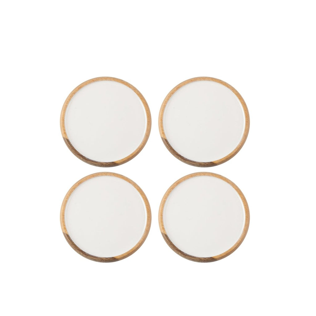 Gracie Wooden Coasters Set (4pk) - White - Avail 11/29 - from Jaye's Studio