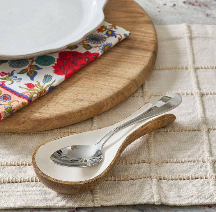 Gracie Wooden Spoon Rest - White - from Jaye's Studio