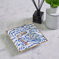 Heatwave Blue Enameled Square Decorative Trinket Tray, Catch All Tray, Jewelry Tray for Vanity, Bathroom, Bedside Home Office - Trinket Trays from Jaye's Studio