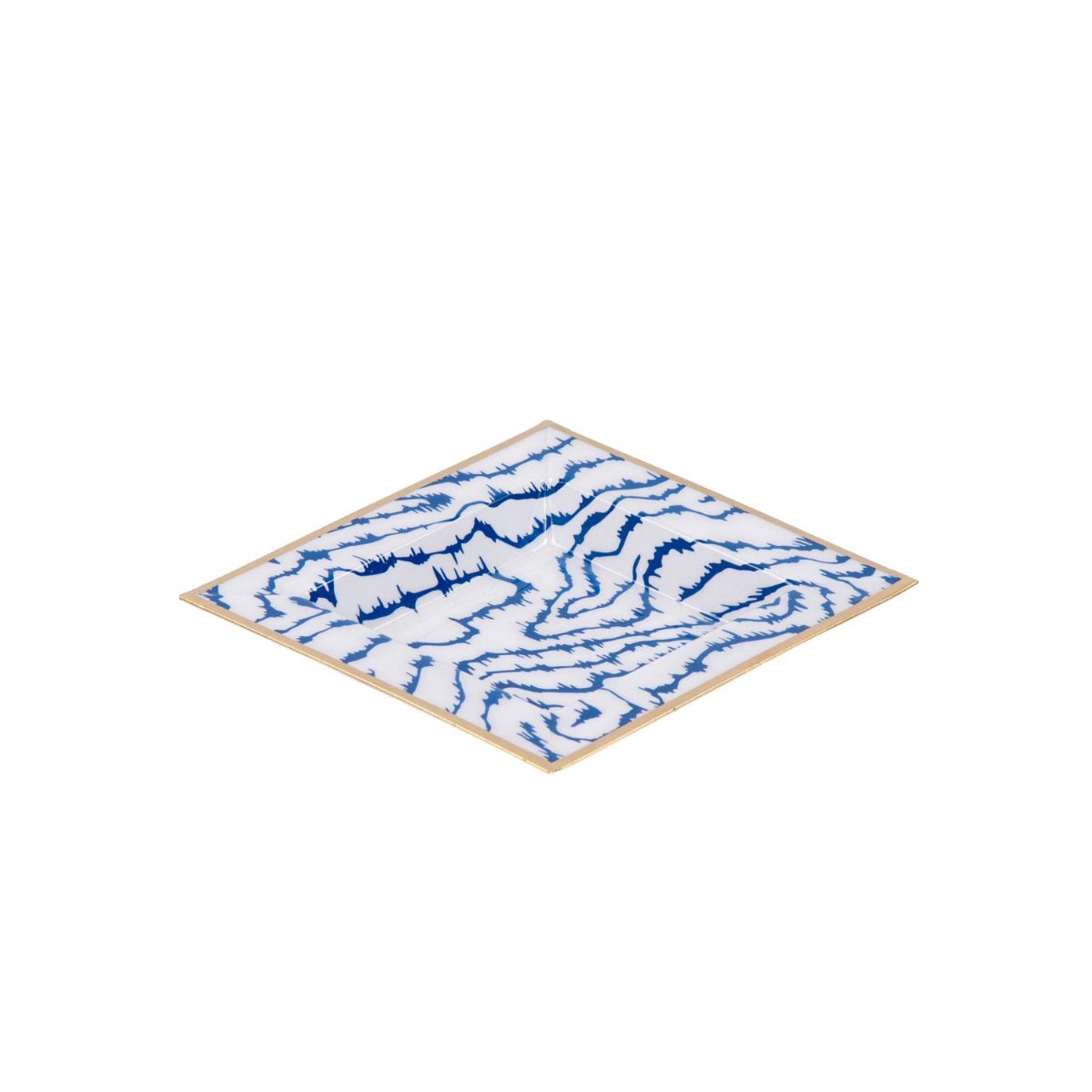 Heatwave Blue Enameled Square Decorative Trinket Tray, Catch All Tray, Jewelry Tray for Vanity, Bathroom, Bedside Home Office - Trinket Trays from Jaye's Studio