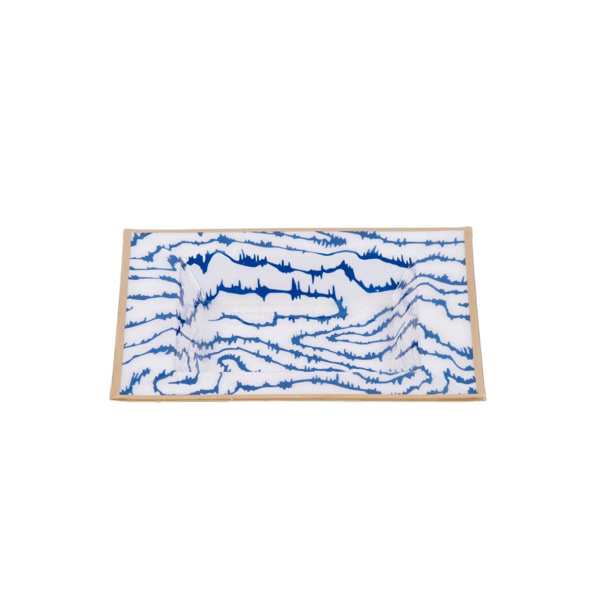 Heatwave Blue Enameled Square Decorative Trinket Tray, Catch All Tray, Jewelry Tray for Vanity, Bathroom, Bedside Home Office - Trinket Trays from Jaye's Studio