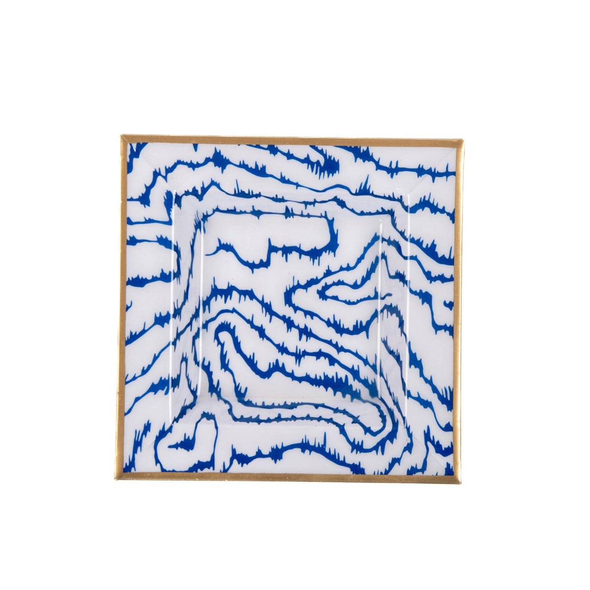 Heatwave Blue Enameled Square Decorative Trinket Tray, Catch All Tray, Jewelry Tray for Vanity, Bathroom, Bedside Home Office - Trinket Trays from Jaye's Studio