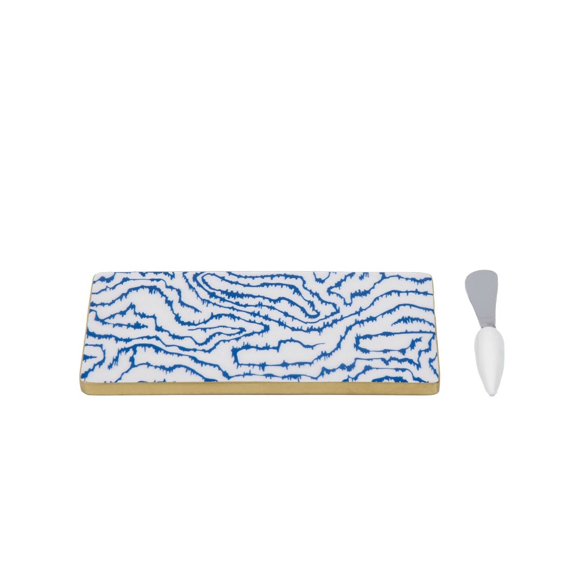 Heatwave Enameled Blue Charcuterie Board, Wooden Cutting Board, Chopping Board for Serving, Food & Meat Prep - Avail 05/31 - Cutting Board from Jaye's Studio