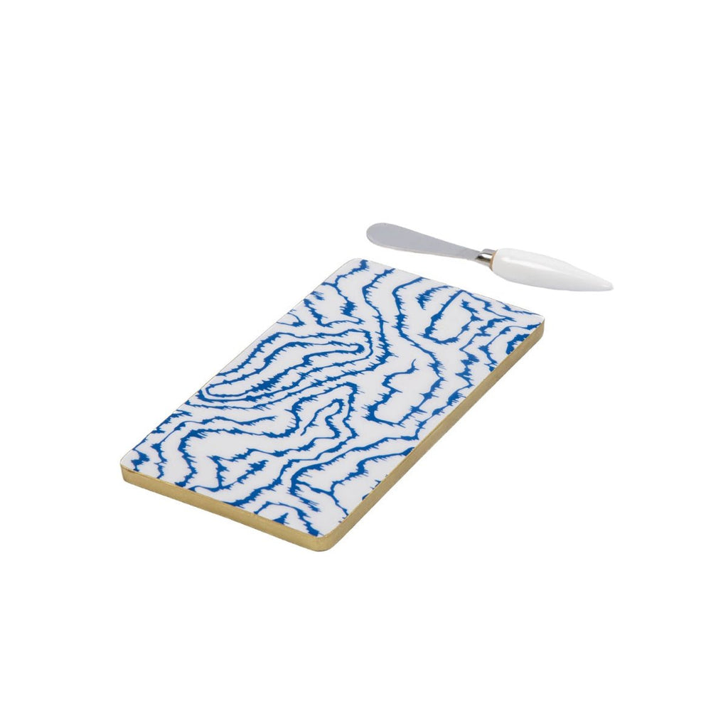 Heatwave Enameled Blue Charcuterie Board, Wooden Cutting Board, Chopping Board for Serving, Food & Meat Prep - Avail 05/31 - Cutting Board from Jaye's Studio