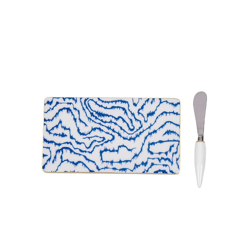 Heatwave Enameled Blue Charcuterie Board, Wooden Cutting Board, Chopping Board for Serving, Food & Meat Prep - Avail 05/31 - Cutting Board from Jaye's Studio