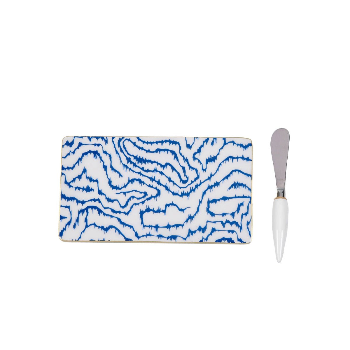 Heatwave Enameled Blue Charcuterie Board, Wooden Cutting Board, Chopping Board for Serving, Food & Meat Prep - Avail 05/31 - Cutting Board from Jaye's Studio