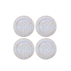 Herringbone Enameled Taupe Charger Plate For Dinnerware, Place settings, Entertaining, Table Top (Pk of 4) - Decorative Plates from Jaye's Studio