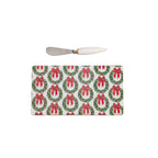 Holly Wreath Bow Amelia Enameled Red and Green Charcuterie Board, Wooden Cutting Board, Chopping Board for Serving, Food & Meat Prep - Cutting Board from Jaye's Studio