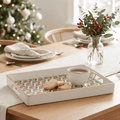 Holly Wreath Bow Enameled Rectangular Tray 10x15 - Serving Trays from Jaye's Studio