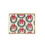Holly Wreath Bow Red and Green Rectangle Catch All Tray, Jewelry Tray for Bathroom, Vanity - Decorative Landry Tray - Trinket Trays from Jaye's Studio