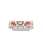 Holly Wreath Bow Red and Green Rectangle Catch All Tray, Jewelry Tray for Bathroom, Vanity - Decorative Landry Tray - Trinket Trays from Jaye's Studio