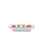 Holly Wreath Bow Red and Green Rectangle Catch All Tray, Jewelry Tray for Bathroom, Vanity - Decorative Landry Tray - Trinket Trays from Jaye's Studio