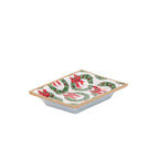 Holly Wreath Bow Red and Green Rectangle Catch All Tray, Jewelry Tray for Bathroom, Vanity - Decorative Landry Tray - Trinket Trays from Jaye's Studio