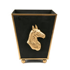 Horse Head Black Square Metal Cachepot for Bedroom, Office, Kitchen or Vanity - Cachepots from Jaye's Studio
