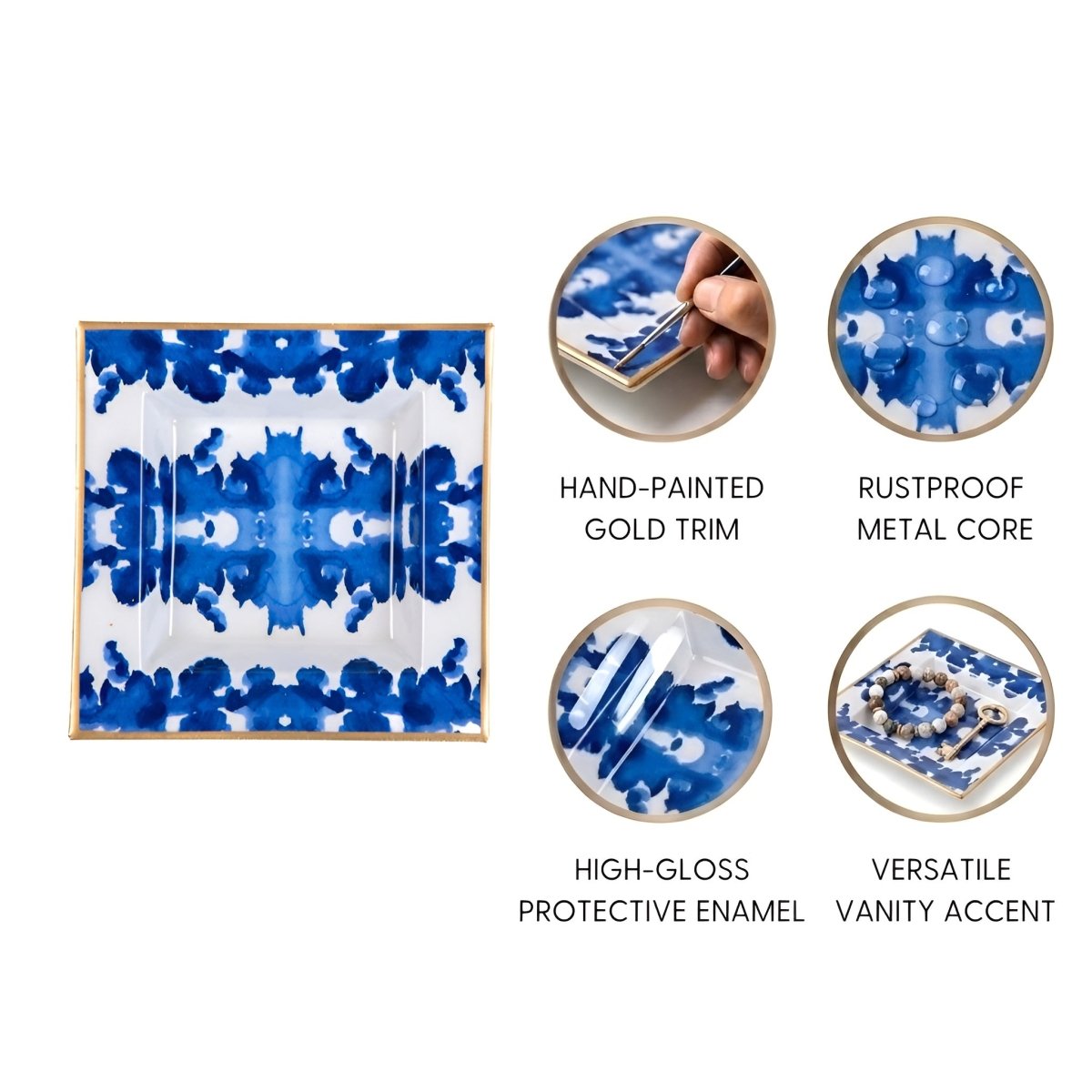 Ink Blot Enameled Tori Trinket Tray - Trinket Trays from Jaye's Studio