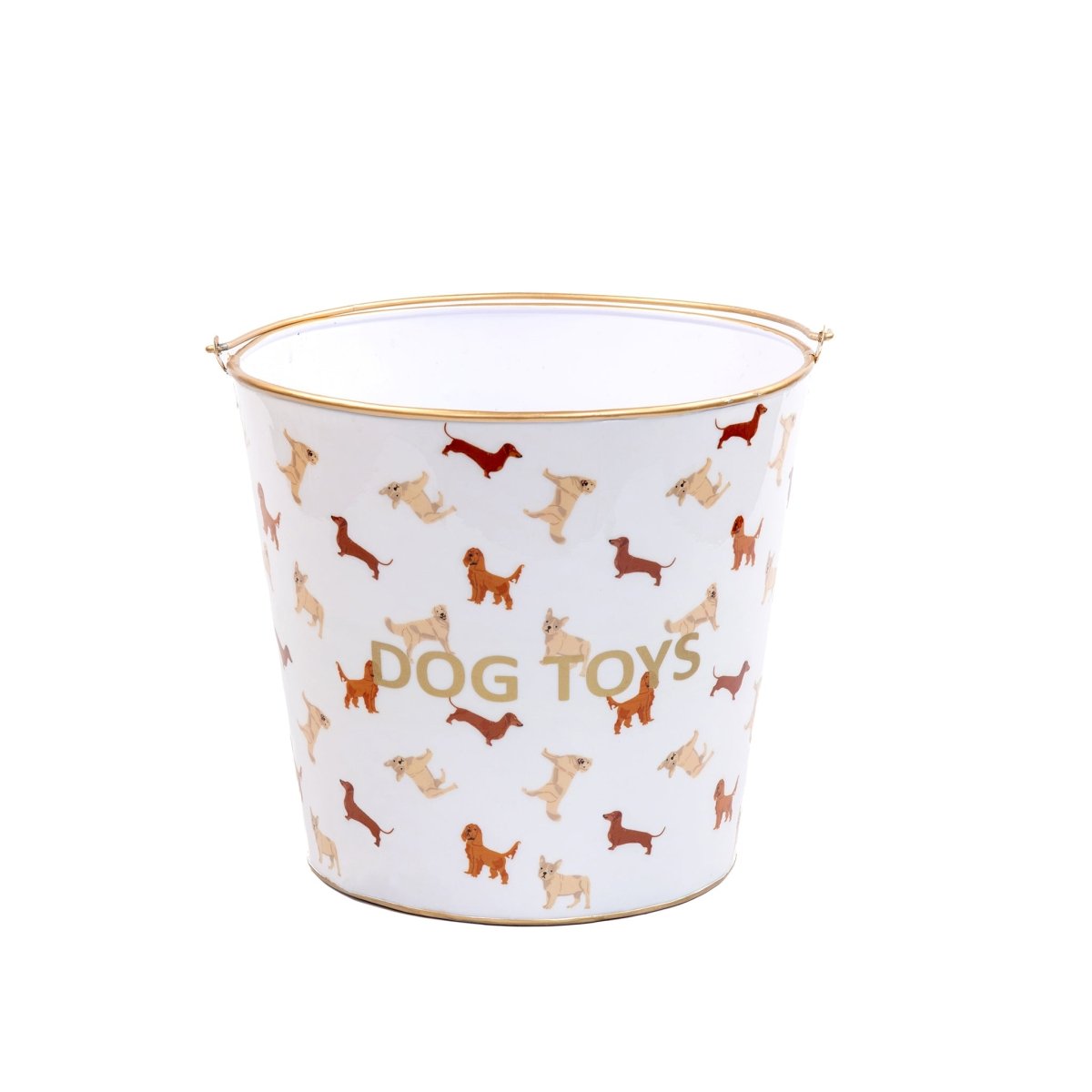 Kennel Club Enameled Multi - Colored DOG TOY Pail for Dogs and Pet Organization - from Jaye's Studio
