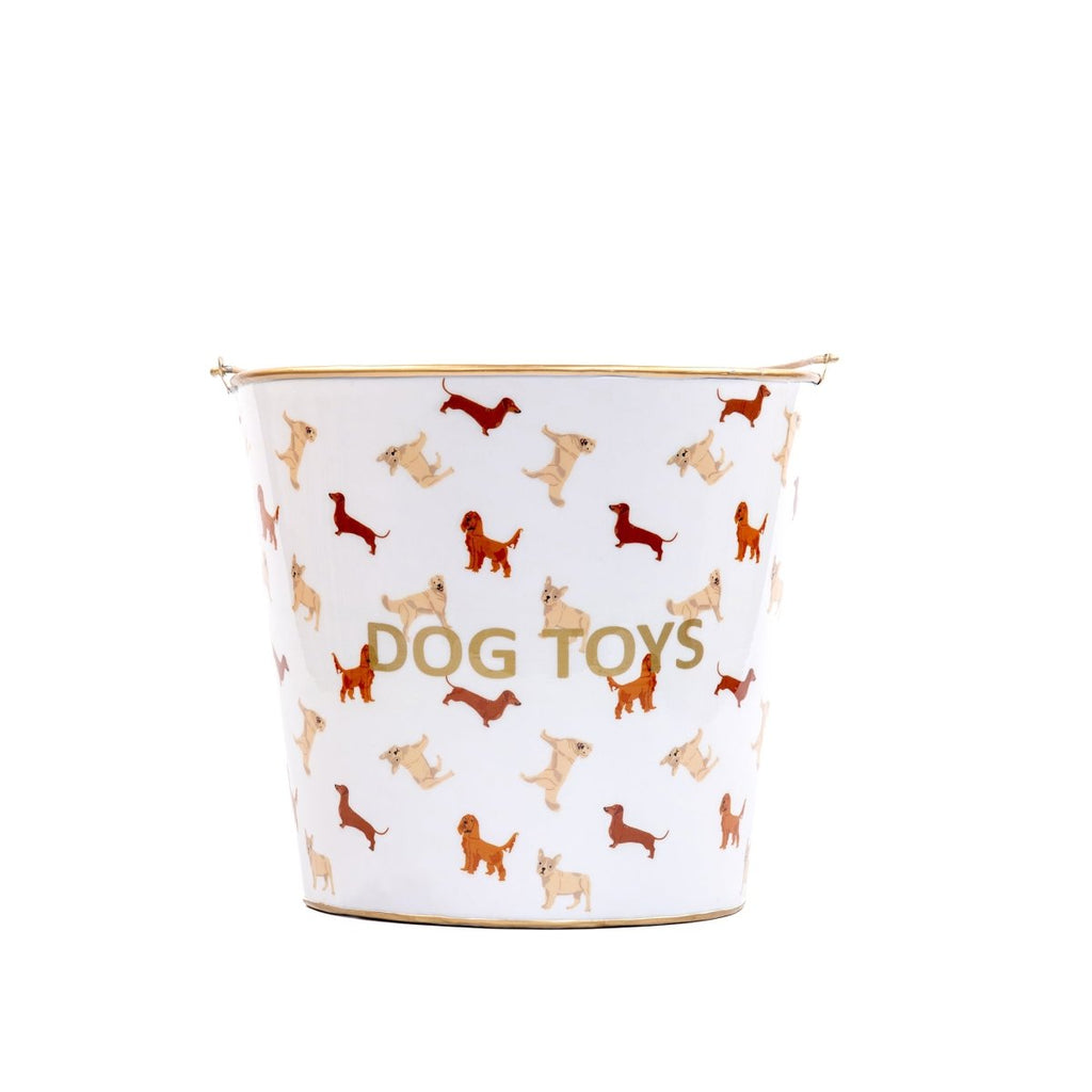 Kennel Club Enameled Multi - Colored DOG TOY Pail for Dogs and Pet Organization - from Jaye's Studio