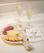 Kyoto Pagoda Taupe and White Large Wooden Charcuterie Board for Cutting, Chopping and Serving - Charcuterie Board from Jaye's Studio