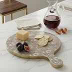 Kyoto Pagoda Taupe and White Small Wooden Charcuterie Board for Cutting, Chopping and Serving - Charcuterie Board from Jaye's Studio