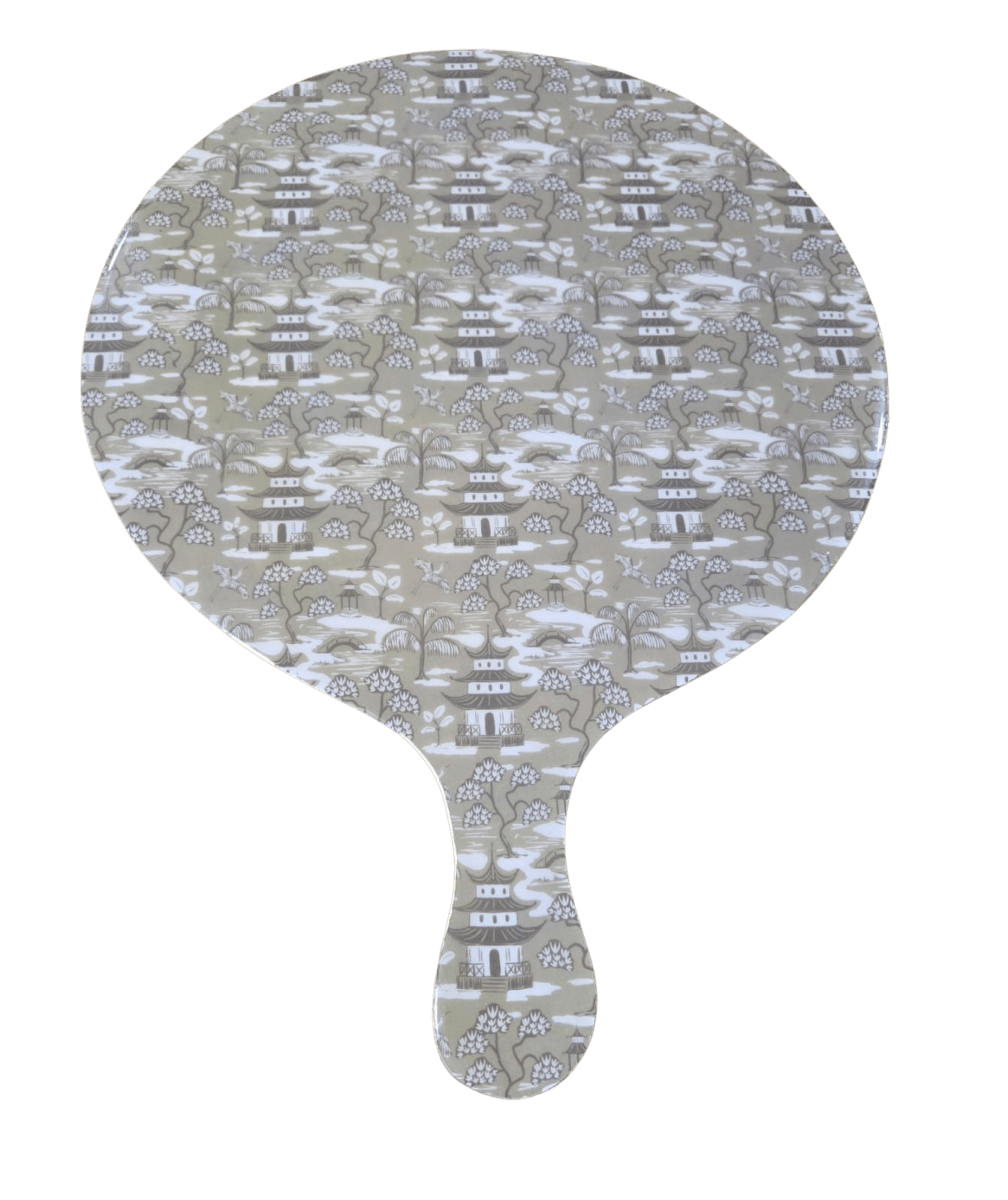 Kyoto Pagoda Taupe and White Small Wooden Charcuterie Board for Cutting, Chopping and Serving - Charcuterie Board from Jaye's Studio