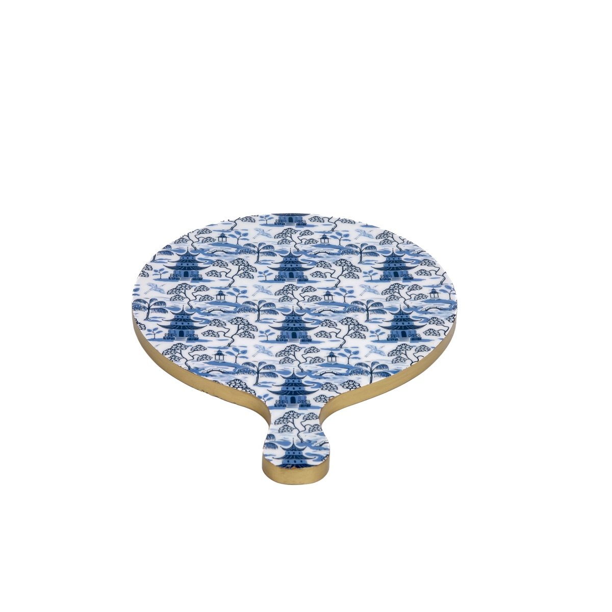 Kyoto Pagoda White and Blue Wooden Charcuterie Board for Cutting, Chopping and Serving - Charcuterie Board from Jaye's Studio