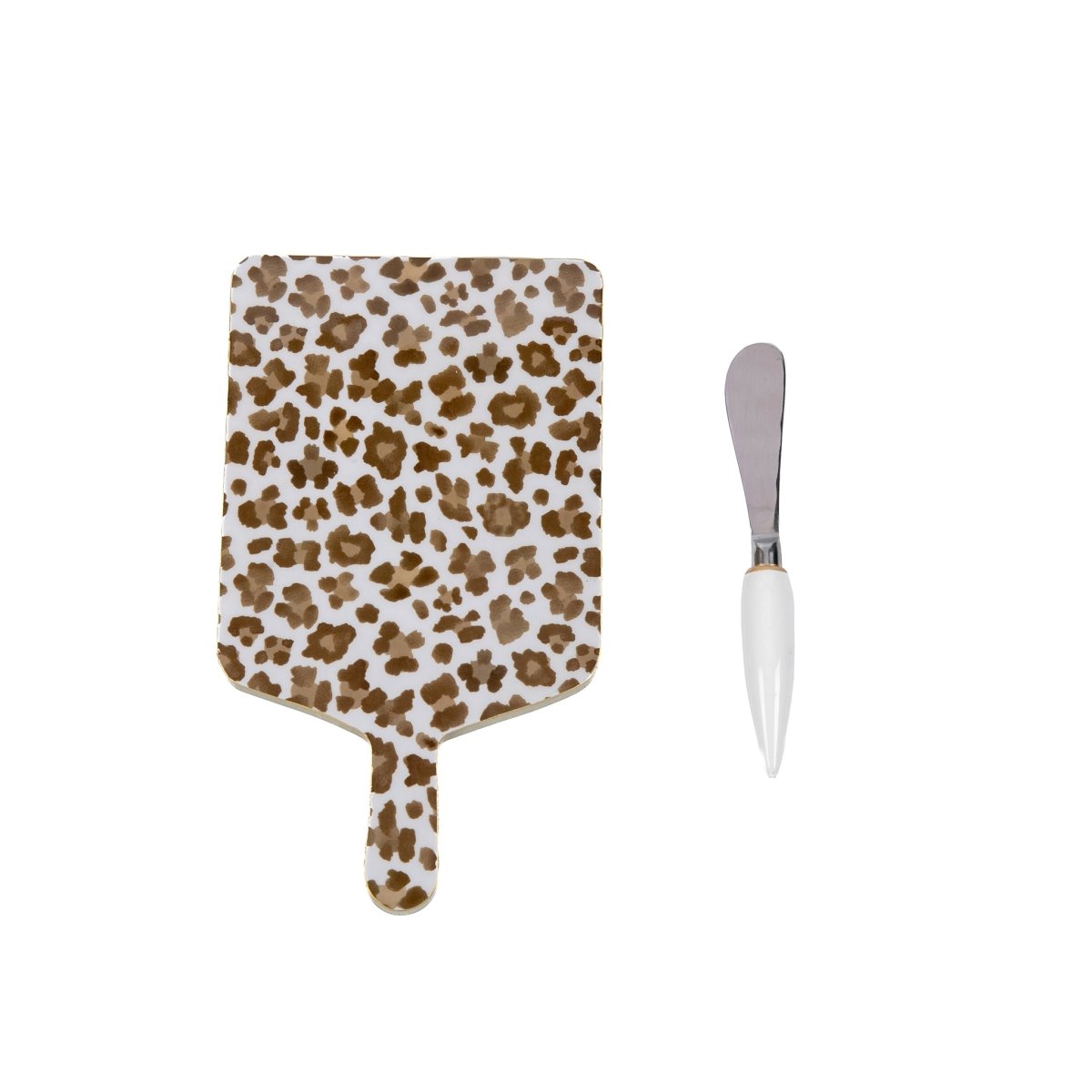 Leopard Cream Enameled Charcuterie Board, Wooden Cutting Board, Serving and Chopping Board for Food & Meat Prep - Charcuterie Board from Jaye's Studio