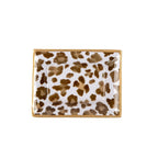 Leopard Cream Enameled Rectangle Catch All Tray, Jewelry Tray for Bathroom, Vanity - Decorative Landry Tray - Trinket Trays from Jaye's Studio