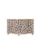 Leopard Cream Quatrefoil Metal Cachepot Planter For Bedroom, Office, Kitchen and Living Room - Cachepots from Jaye's Studio