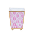 Lottie Enameled Pink Square Metal Cachepot Planter for Bedroom, Home Office, Kitchen, Living Room - Cachepots from Jaye's Studio
