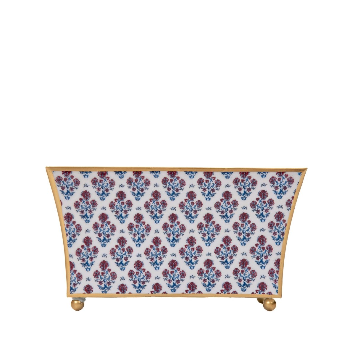 Lucinda Enameled Multi - Color Rectangular Fluted Metal Cachepot Planter for Entryway, Mantle, Home Office, Kitchen and Living Room - Cachepots from Jaye's Studio