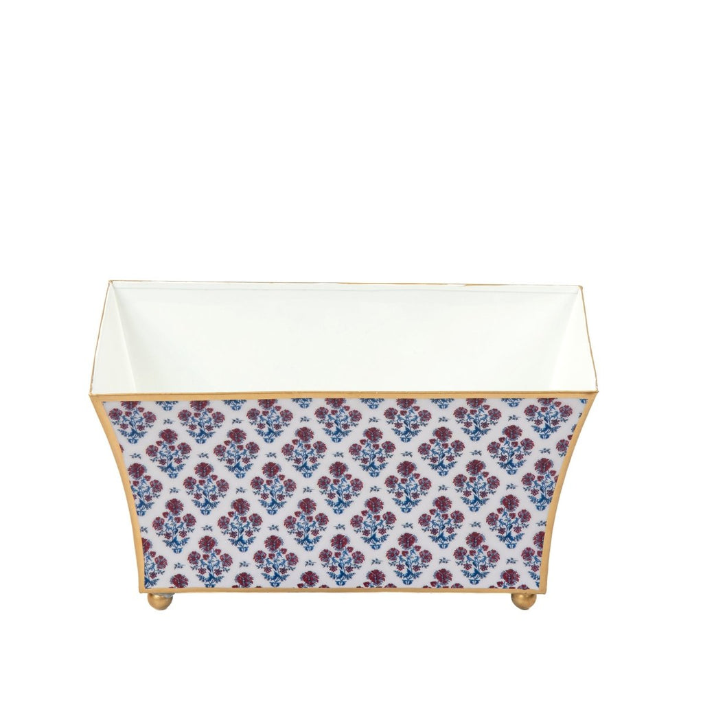 Lucinda Enameled Multi - Color Rectangular Fluted Metal Cachepot Planter for Entryway, Mantle, Home Office, Kitchen and Living Room - Cachepots from Jaye's Studio