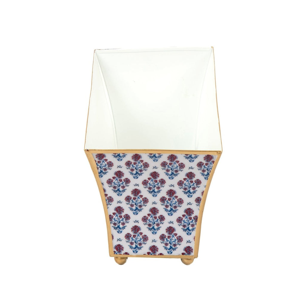 Lucinda Enameled Multi - Color Rectangular Fluted Metal Cachepot Planter for Entryway, Mantle, Home Office, Kitchen and Living Room - Cachepots from Jaye's Studio