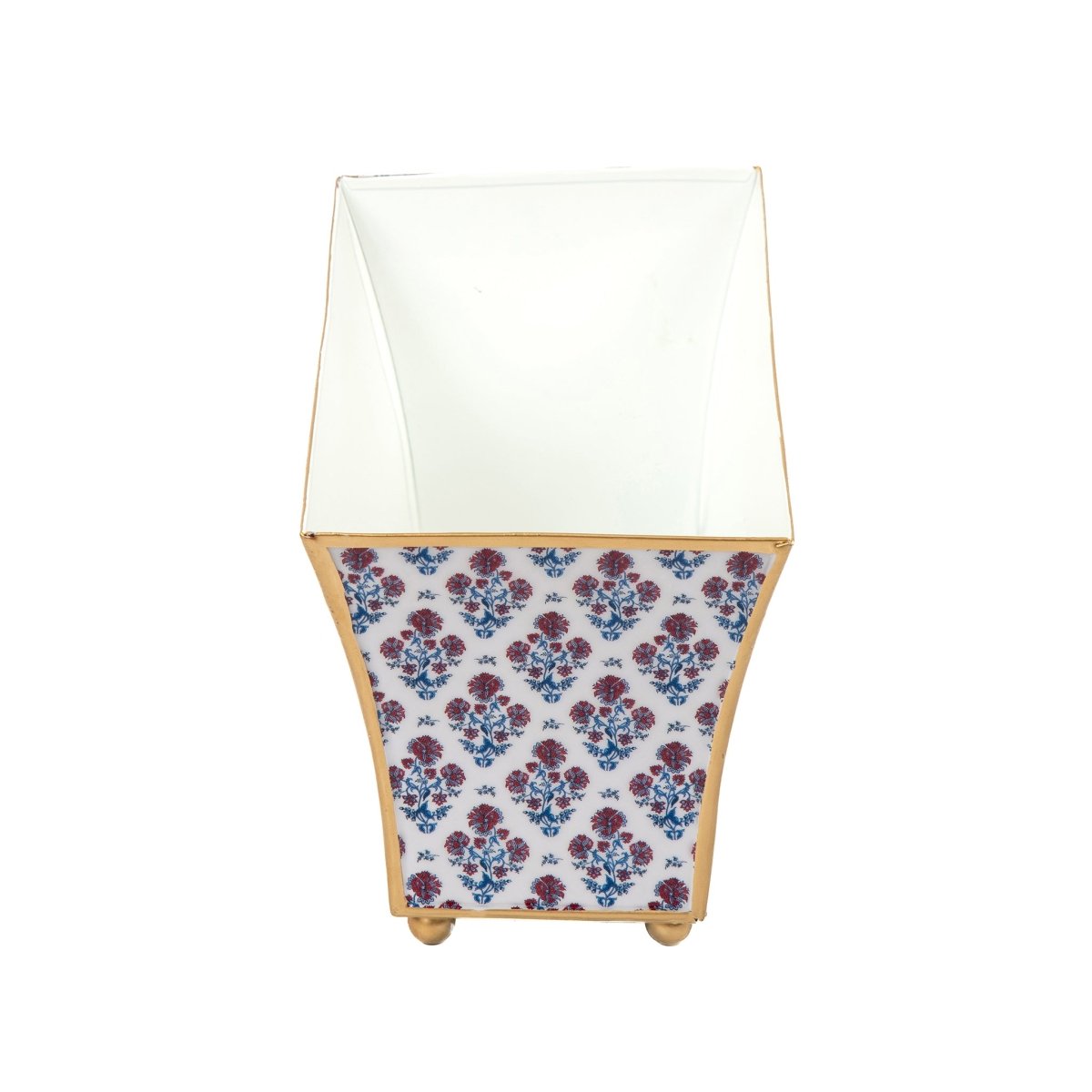 Lucinda Enameled Multi - Color Rectangular Fluted Metal Cachepot Planter for Entryway, Mantle, Home Office, Kitchen and Living Room - Cachepots from Jaye's Studio