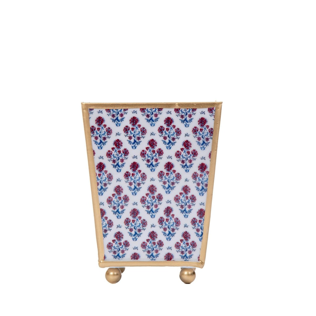 Lucinda Enameled Multi - Color Square Metal Cachepot Planter for Bedroom, Home Office, Kitchen, Living Room - Cachepots from Jaye's Studio
