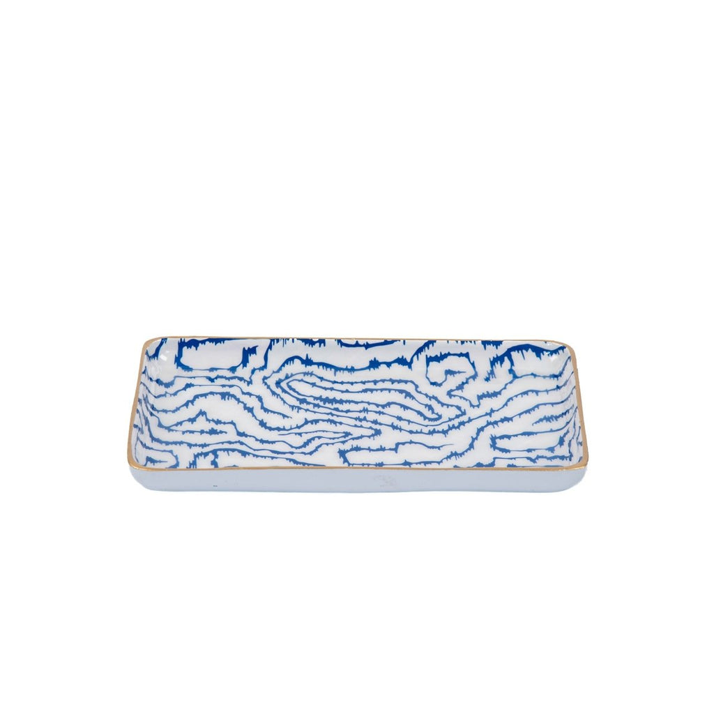 Lucinda Multi - Color Enameled Set of 2 Rectangle Vanity Trays, Catch All Trays - Rowan Decorative Trays - Decorative Trays from Jaye's Studio