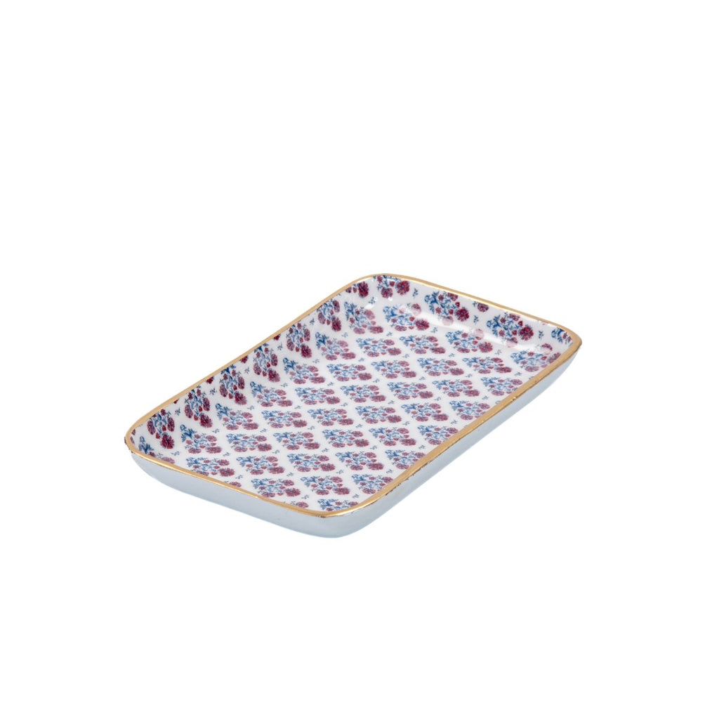 Lucinda Multi - Color Enameled Set of 2 Rectangle Vanity Trays, Catch All Trays - Rowan Decorative Trays - Decorative Trays from Jaye's Studio