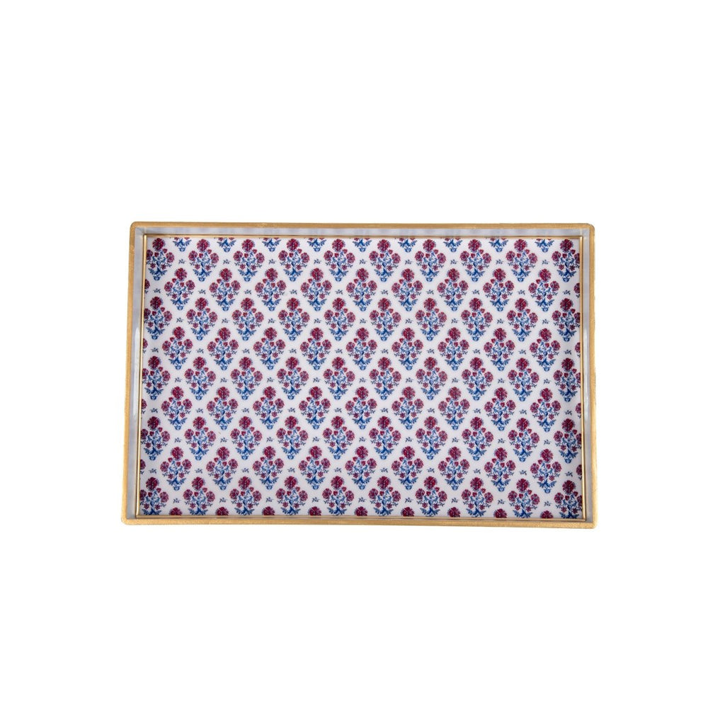 Lucinda Multi Colored Rectangle Decorative Serving Tray - for Kitchen, Barware, Vanity - Serving Trays from Jaye's Studio